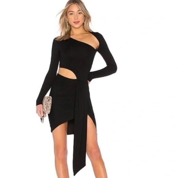 NBD Dresses & Skirts - NBD Black Long Sleeve Vices Cutout Bodycon Mini Dress XS Sexy Going Out Party